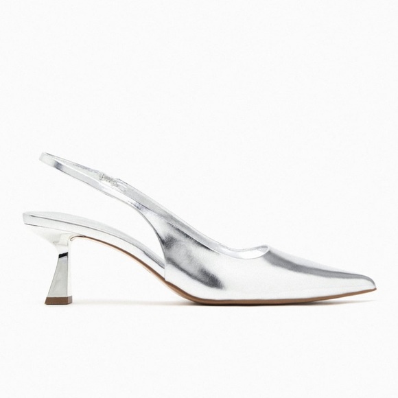 NEVER WORN Silver Zara heels sold out on website - Picture 3 of 4